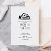 Modern Rustic Country White Barn Wedding Kaart