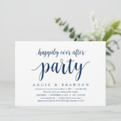 Modern Rustic Cute, Navy Blue, Wedding Elopement Kaart (Staand voorkant)