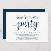 Modern Rustic Cute, Navy Blue, Wedding Elopement Kaart (Voorkant / Achterkant)