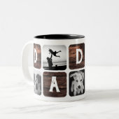 Modern Rustic Dad Retro Cool Photo Collage Tweekleurige Koffiemok (Voorkant links)