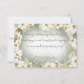 Modern Rustic Daisy Lijst Green Wedding Bedankkaart (Achterkant)