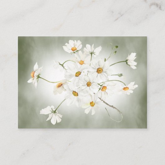 Modern Rustic Daisy Lijst Green Wedding Reception Informatiekaartje (Achterkant)