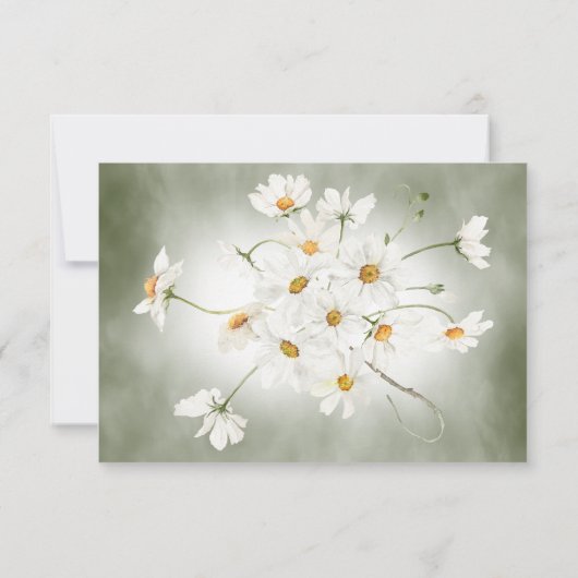 Modern Rustic Daisy Lijst Green Wedding Save The Date (Achterkant)