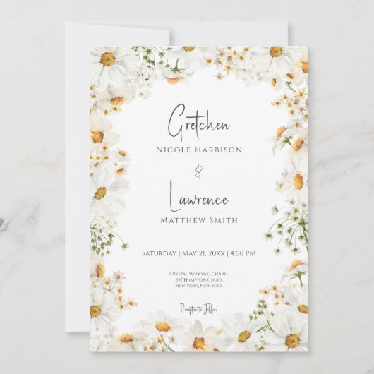 Modern Rustic Daisy Lijst Kaart (Voorkant)