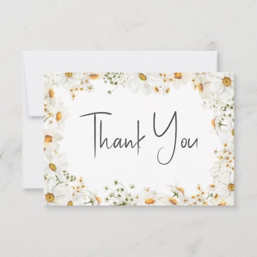 Modern Rustic Daisy Lijst Wedding Bedankkaart (Voorkant)