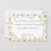 Modern Rustic Daisy Lijst Wedding Bedankkaart (Achterkant)
