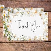 Modern Rustic Daisy Lijst Wedding Bedankkaart