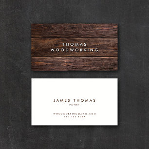 Modern Rustic Dark Wood   VISITEKAARTJES