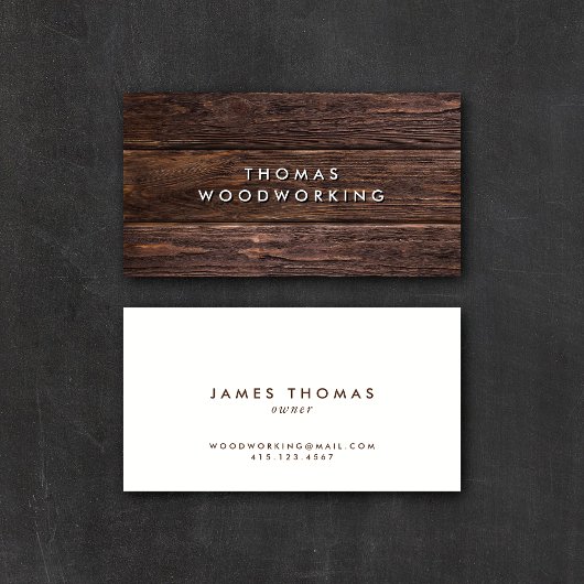 Modern Rustic Dark Wood | VISITEKAARTJES