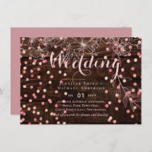 Modern Rustic Dusty Roos Pink Confetti Wedding