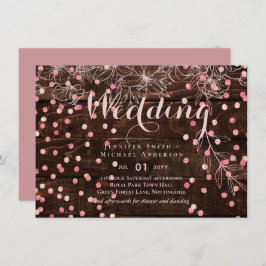 Modern Rustic Dusty Roos Pink Confetti Wedding
