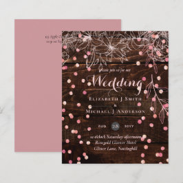 Modern Rustic Dusty Roos Pink Confetti Wedding