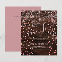 Modern Rustic Dusty Roos Pink Confetti Wedding