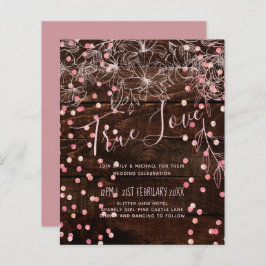 Modern Rustic Dusty Roos Pink Confetti Wedding