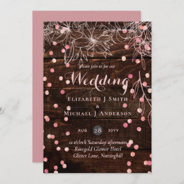 Modern Rustic Dusty Roos Pink Confetti Wedding