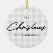 Modern Rustic Eerste Kerstmis in New Home Foto Keramisch Ornament (Voorkant)