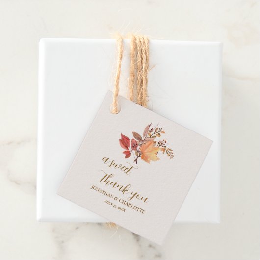 Modern Rustic Fall Boho Flower Wedding Bedankjes Labels (In situ)