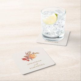 Modern Rustic Fall Boho Flower Wedding  Kartonnen Onderzetters