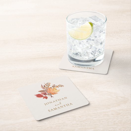 Modern Rustic Fall Boho Flower Wedding  Kartonnen Onderzetters (Insitu)