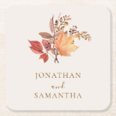 Modern Rustic Fall Boho Flower Wedding  Kartonnen Onderzetters (Voorkant)