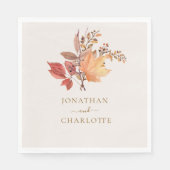 Modern Rustic Fall Boho Flower Wedding  Servet (Voorkant)