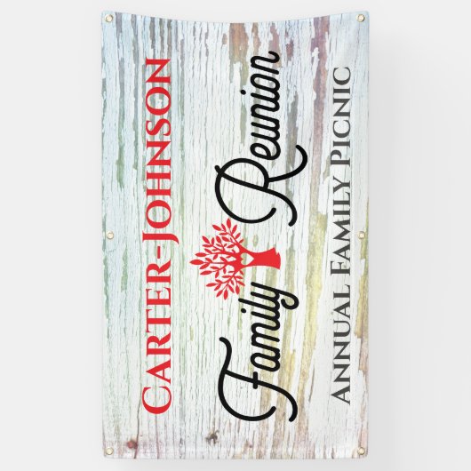 Modern Rustic Family Reunion Spandoek (Verticaal)