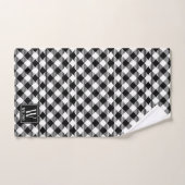 Modern Rustic Farmhouse Black White Pset Monogram Bad Handdoek (Handdoek)