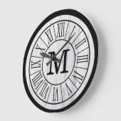 Modern Rustic Farmhouse Family Monogram Wood Grote Klok (Hoek)