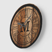 Modern Rustic Farmhouse Monogram Barnwood Grote Klok (Hoek)