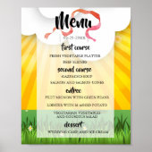 Modern Rustic Feest Wedfest Menu Poster (Voorkant)