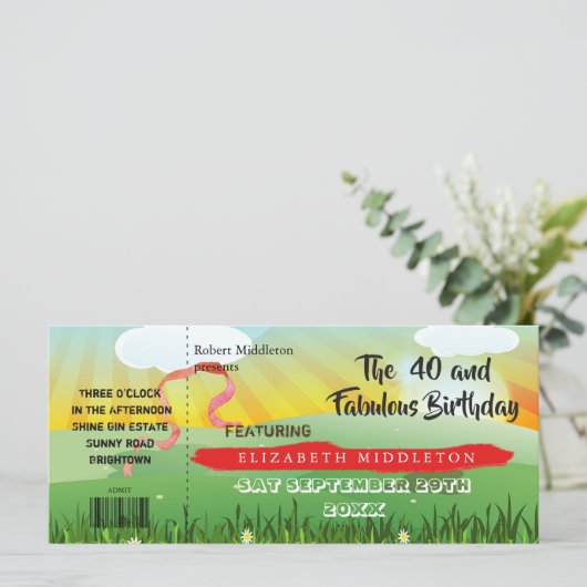 Modern Rustic Festival 40th Birthday (Staand voorkant)