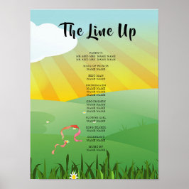 Modern Rustic Festival Bruiloftsprogramma Poster