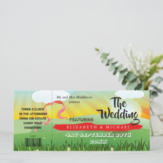 Modern Rustic Festival Wedfest QR Weddenschap (Staand voorkant)