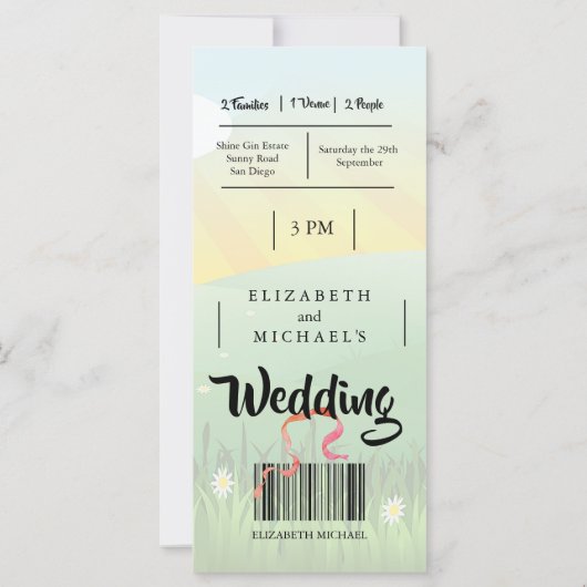 Modern Rustic Festival Wedfest Weddenschap (Achterkant)