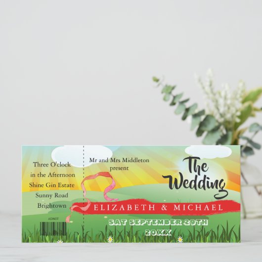 Modern Rustic Festival Wedfest Weddenschap (Staand voorkant)