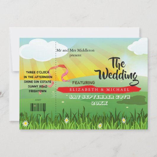 Modern Rustic Festival Wedfest Weddenschap (Voorkant)