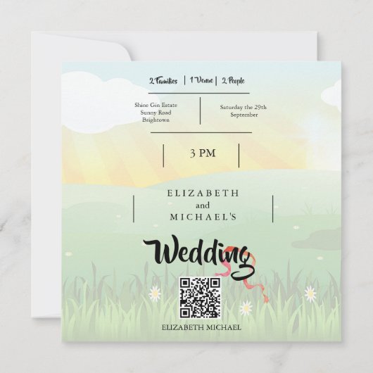 Modern Rustic Festival Wedfest Weddenschap (Achterkant)