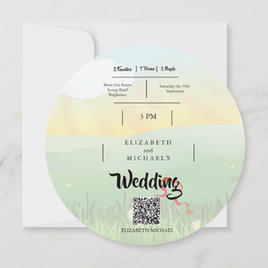 Modern Rustic Festival Wedfest Weddenschap Kaart (Achterkant)