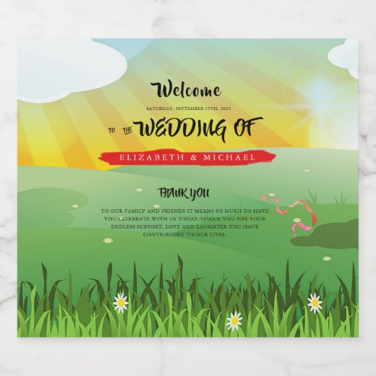 Modern Rustic Festival Wedfest Wedfest Welcome Bier Etiket (Enkel label)