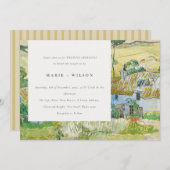 Modern Rustic Fields Mountain Landscape Wedding Kaart (Voorkant / Achterkant)