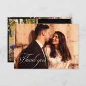 Modern Rustic Floral Fall wedding photo Bedankkaart (Voorkant / Achterkant)