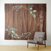 Modern Rustic Floral Wedding Backdrop Wandkleed (In Situ (horizontaal))