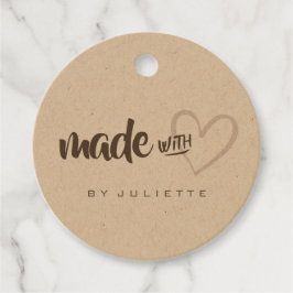 Modern Rustic gemaakt met Love Heart Kraft Paper Bedankjes Labels