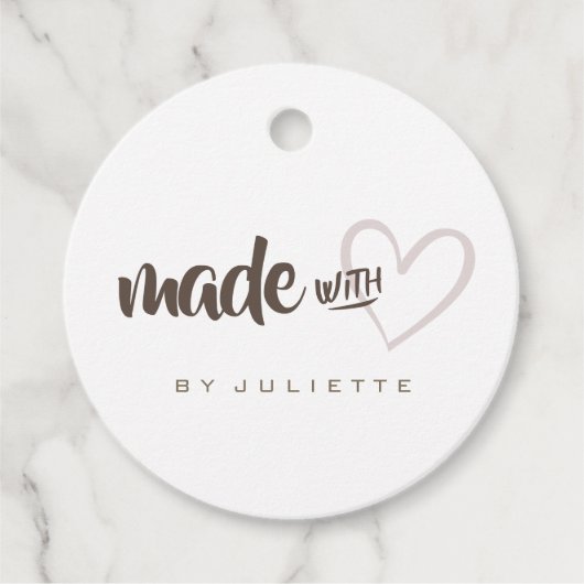 Modern Rustic gemaakt met Love Heart Kraft Paper Bedankjes Labels (Voorkant)