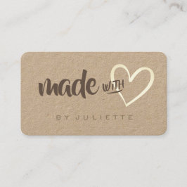 Modern Rustic gemaakt met Love Heart Kraft Paper Visitekaartje