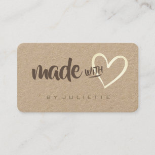 Modern Rustic gemaakt met Love Heart Kraft Paper Visitekaartje