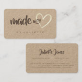 Modern Rustic gemaakt met Love Heart Kraft Paper Visitekaartje (Voorkant / Achterkant)