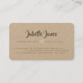 Modern Rustic gemaakt met Love Heart Kraft Paper Visitekaartje (Achterkant)
