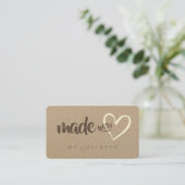 Modern Rustic gemaakt met Love Heart Kraft Paper Visitekaartje (Staand voorkant)