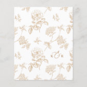 Modern Rustic Gold Floral Wedding Menus (Achterkant)